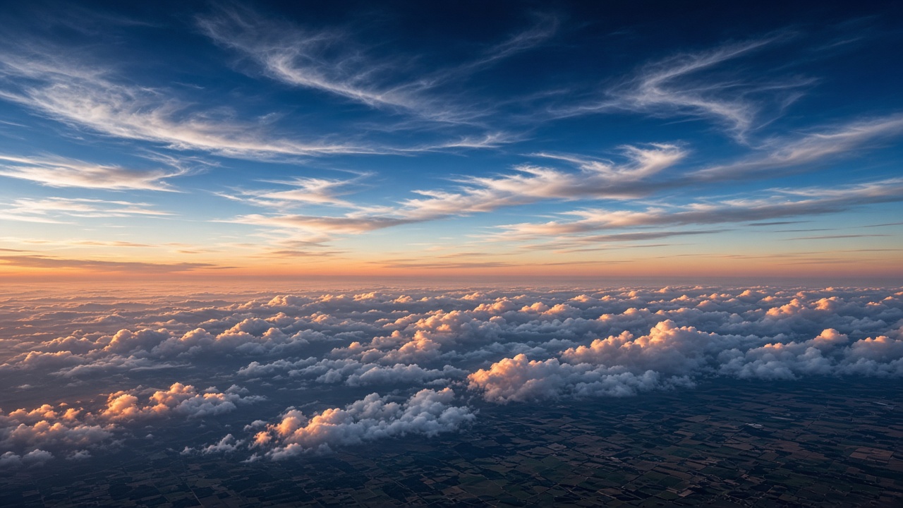 Wide American sky with layered clouds